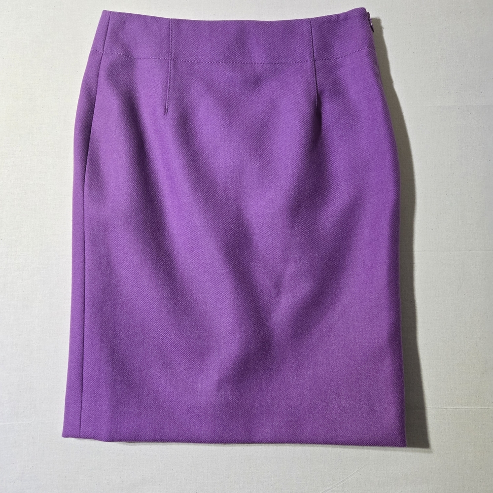 J.Crew Purple 100% Wool Pencil Skirt Women’s Size 0 Lined Career Office Classic